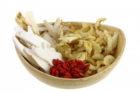bowl with chinese herbs