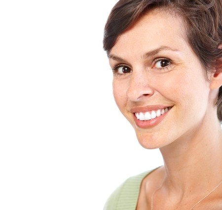 woman smiling with happy face
