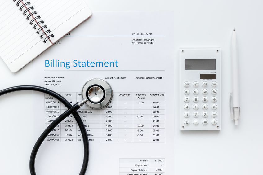 paper billing statement on a desk