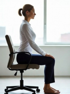 woman with good sitting posture