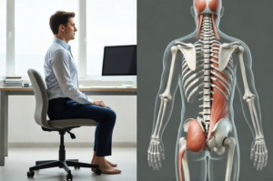 man with good sitting posture